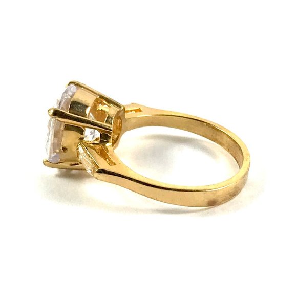 18K Gold Plate GE CZ Ring Size 7 - Picture 3 of 4